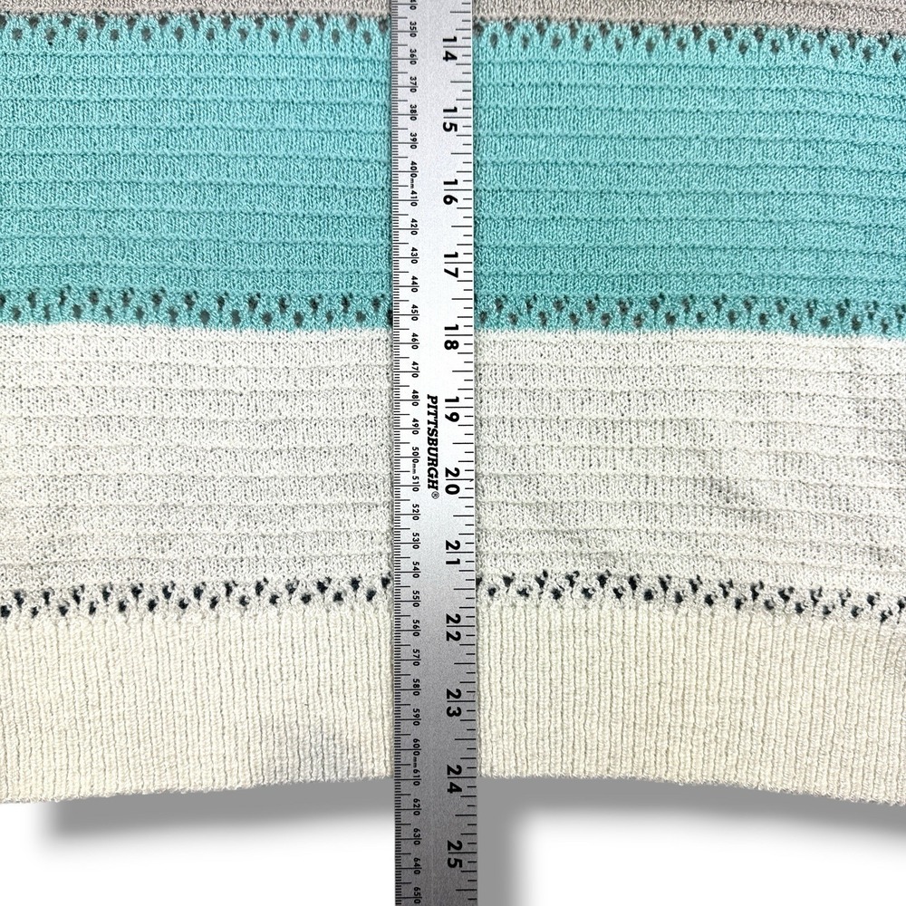 Women's Lightweight Color Block Hooded Sweater Large Knit Eyelet Pullover Soft - Picture 12 of 16